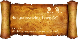 Matyasovszky Margó névjegykártya